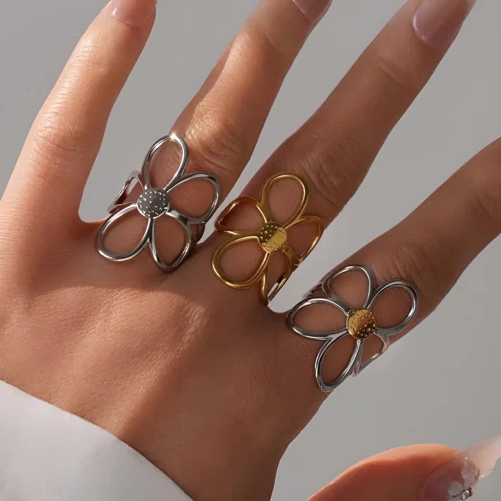 Flor - Blomsterring i rustfritt stål - Nuoree