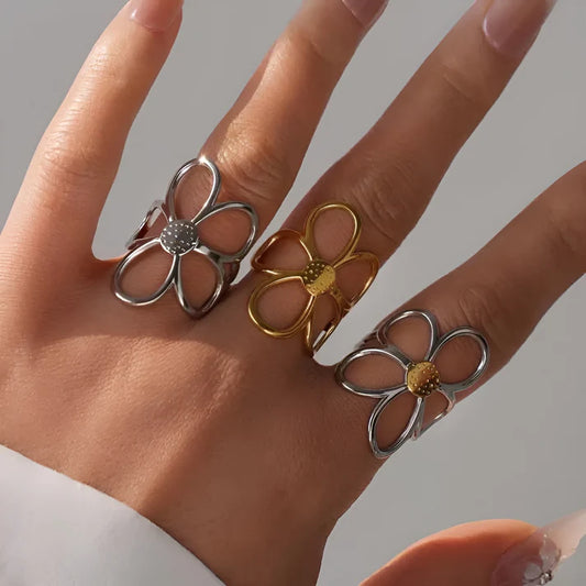 Flor - Blomsterring i rustfritt stål